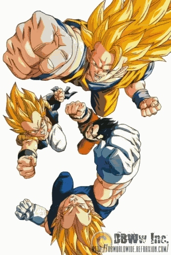 Goku, Vegita, Gotenks, and Gohan!!